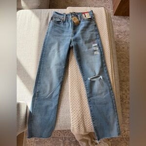 Levi's Light Blue Distressed Wedgie Straight-Leg Jeans